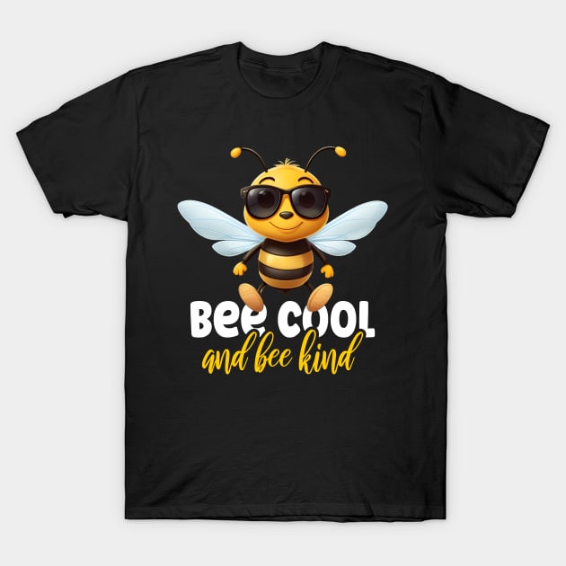 Bee Cool and Bee Kind Sunglasses Summer Graphic T-Shirt by merchlovers